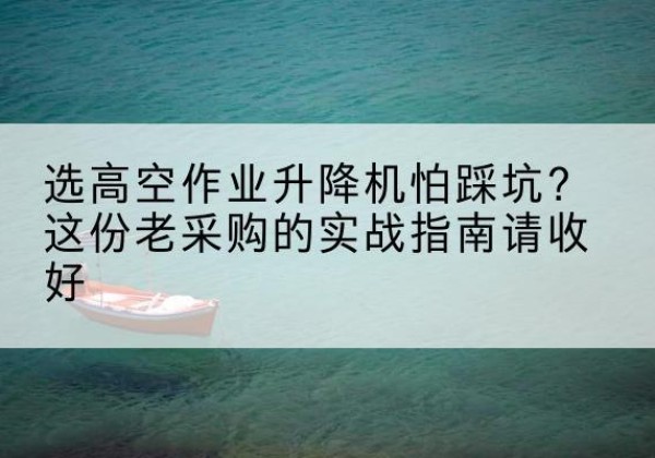 甘泉高空作业升降机厂家推荐-选高空作业升降机怕踩坑？这份老采购的实战指南请收好